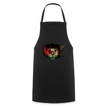 Palestine Lion Flag Paint Splatter - Cooking Apron - black - Front - AI Model Male 185 dark (185cm)