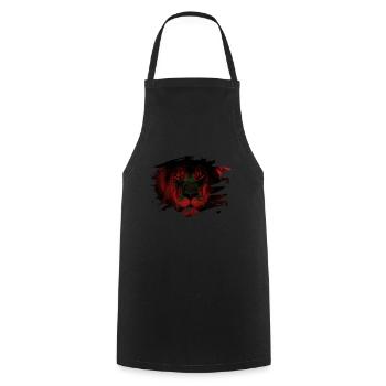 Morocco Lion Flag Paint Splatter - Cooking Apron - black - Front - AI Model Male 185 dark (185cm)