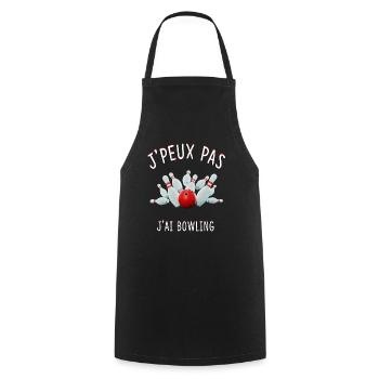 J'PEUX PAS J'AI BOWLING - Tablier de cuisine - noir - Devant - AI Model Male 185 dark (185cm)