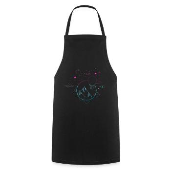 Paysage de montagne dégradé minimaliste - Tablier de cuisine - noir - Devant - AI Model Male 185 dark (185cm)