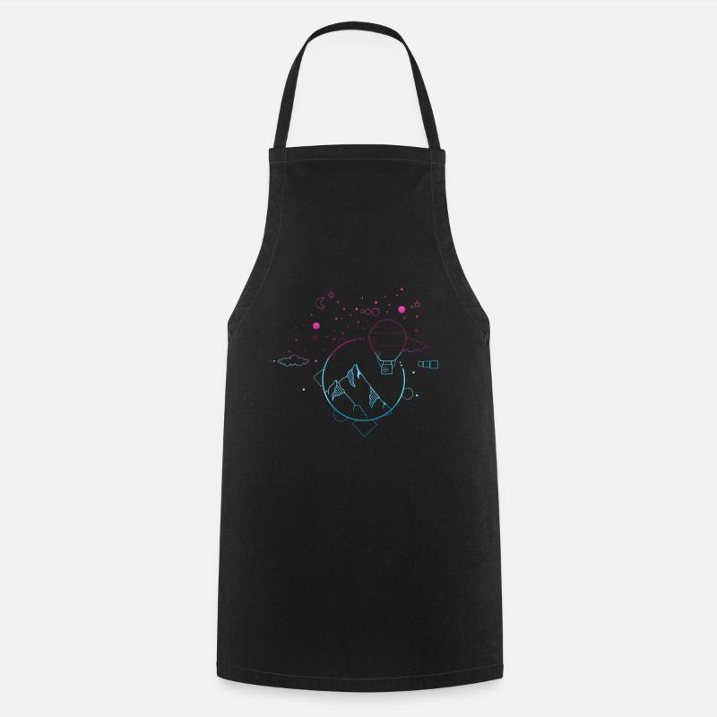 Mountain landscape gradient minimalistic - Cooking Apron - black