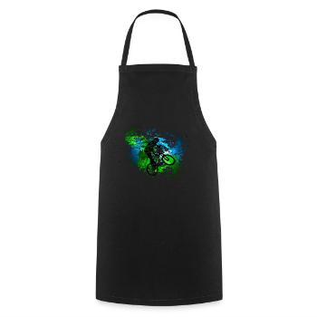Cadeau de décoration de tache de couleur de tour de vélo de BMX - Tablier de cuisine - noir - Devant - AI Model Male 185 dark (185cm)