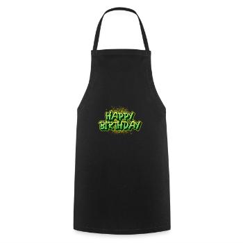 Happy Birthday Graffiti Schriftzug - Kochschürze - Schwarz - Vorne - AI Model Male 185 dark (185cm)