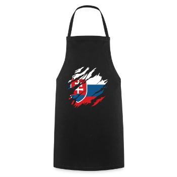 Slovakia flag scratches used look cut Slovak - Cooking Apron - black - Front - AI Model Male 185 dark (185cm)