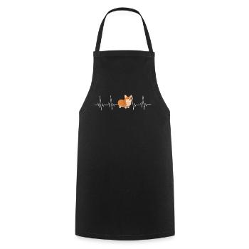 CORGI HEARTBEAT - Cooking Apron - black - Front - AI Model Male 185 dark (185cm)
