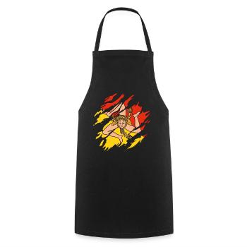Sicile Drapeau Italie Palerme Trinacria fissures - Tablier de cuisine - noir - Devant - AI Model Male 185 dark (185cm)