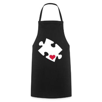 puzzle - Cooking Apron - black - Front - AI Model Male 185 dark (185cm)
