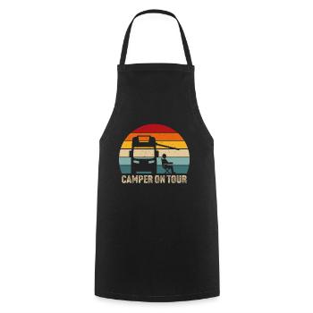 Camper on Tour Wohnmobil Camping T-Shirt - Kochschürze - Schwarz - Vorne - AI Model Male 185 dark (185cm)