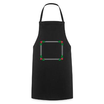 Rahmen mit Stechpalme Winter Weihnachten - Kochschürze - Schwarz - Vorne - AI Model Male 185 dark (185cm)