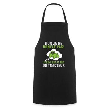 Non je ne ronfle pas je rêve je suis un tracteur - Tablier de cuisine - noir - Devant - AI Model Male 185 dark (185cm)