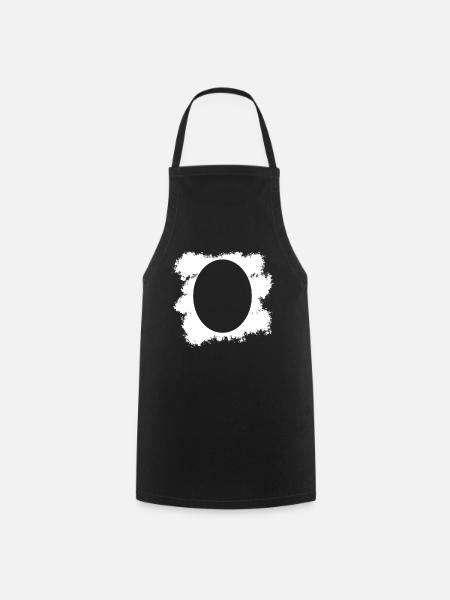 White background with oval shape decoration - Cooking Apron - black