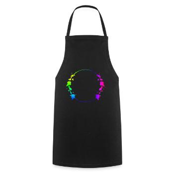 Colorful frame with flowers - Cooking Apron - black - Front - AI Model Male 185 dark (185cm)
