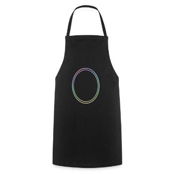 Cercle ovale dans la décoration de couleurs vives - Tablier de cuisine - noir - Devant - AI Model Male 185 dark (185cm)