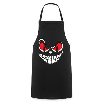 Smile Face - Kochschürze - Schwarz - Vorne - AI Model Male 185 dark (185cm)