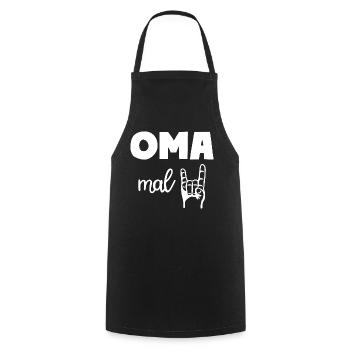Oma mal Zwei Rock'n' Roll Großmutter - Kochschürze - Schwarz - Vorne - AI Model Male 185 dark (185cm)