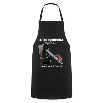 La Tronçonneuse M'Appelle Cadeau Homme - Tablier de cuisine - noir - Devant - AI Model Male 185 dark (185cm)
