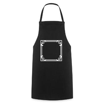 Square frame with ornament decoration - Cooking Apron - black - Front - AI Model Male 185 dark (185cm)