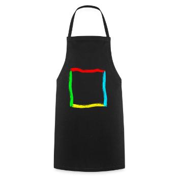 Rahmen für Kinder mit bunte Strichen - Kochschürze - Schwarz - Vorne - AI Model Male 185 dark (185cm)