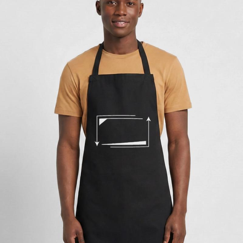 Arrow Frame White Rectangular Shape Decoration Cooking Apron
