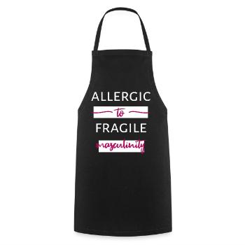 Allergic To Fragile Masculinity II - Cooking Apron - black - Front - AI Model Male 185 dark (185cm)