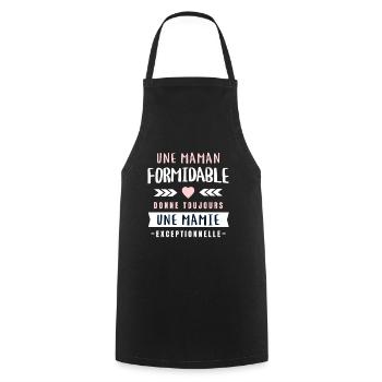 Maman Formidable - Mamie Exceptionnelle - Tablier de cuisine - noir - Devant - AI Model Male 185 dark (185cm)
