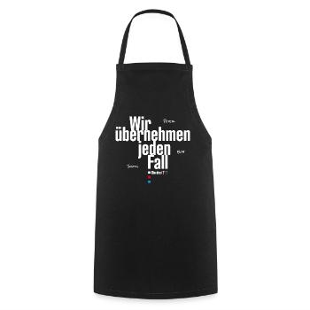Die Drei ??? Wir übernehmen jeden Fall - Kochschürze - Schwarz - Vorne - AI Model Male 185 dark (185cm)