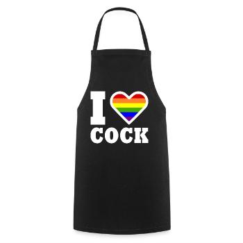 I love cock - Cooking Apron - black - Front - AI Model Male 185 dark (185cm)