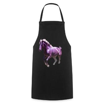 Cheval coloré - Tablier de cuisine - noir - Devant - AI Model Male 185 dark (185cm)