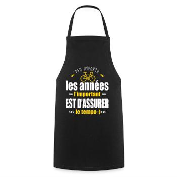 Velos Cadeau Anniversaire velo Humour cycliste - Tablier de cuisine - noir - Devant - AI Model Male 185 dark (185cm)