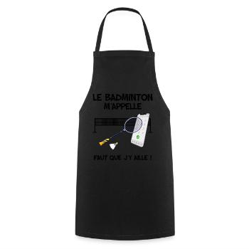 Badminton Humour Cadeau Homme ou Femme Sport - Tablier de cuisine - noir - Devant - AI Model Male 185 dark (185cm)