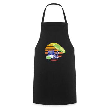 Cat in vintage look - Cooking Apron - black - Front - AI Model Male 185 dark (185cm)
