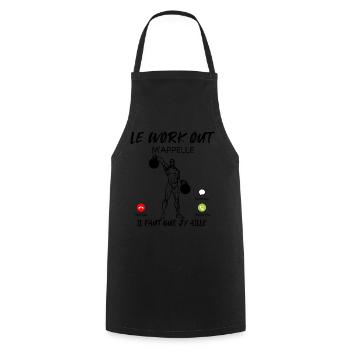 Work out Cross training Cadeau Humour Homme Sport - Tablier de cuisine - noir - Devant - AI Model Male 185 dark (185cm)