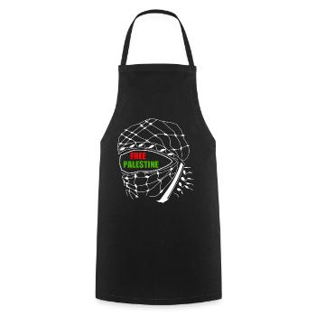 Free palestine - Cooking Apron - black - Front - AI Model Male 185 dark (185cm)