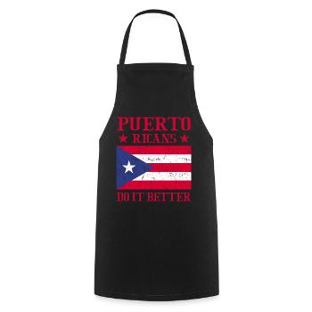 Puerto Rico Flagge | Puerto Ricaner Geschenkideen - Kochschürze - Schwarz - Vorne - AI Model Male 185 dark (185cm)