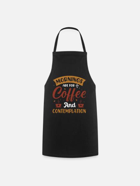 Le matin, c’est pour le café- Kaffee Sprüche - Kaffee - Tablier de cuisine - noir