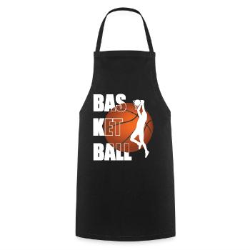 basketball basketball player basketball player - Cooking Apron - black - Front - AI Model Male 185 dark (185cm)