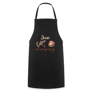 Camping Coffee Jesus - Cooking Apron - black - Front - AI Model Male 185 dark (185cm)