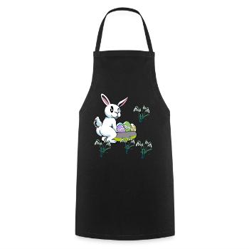 Kind Kinder Kleinkind Baby Ostern Eier Hase Blumen - Kochschürze - Schwarz - Vorne - AI Model Male 185 dark (185cm)