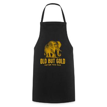 Old but Gold never too old with Big Elephant - Cooking Apron - black - Front - AI Model Male 185 dark (185cm)