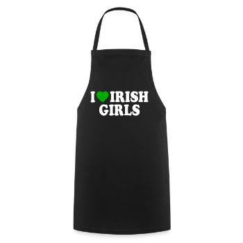 I love irish girls - Kochschürze - Schwarz - Vorne - AI Model Male 185 dark (185cm)
