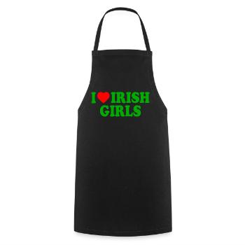 I love irish girls - Tablier de cuisine - noir - Devant - AI Model Male 185 dark (185cm)