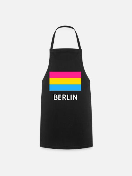 Pan Pride Flag Berlin - Cooking Apron - black