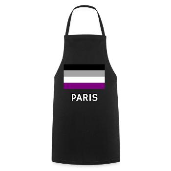 Asexualität Pride Flagge Paris - Kochschürze - Schwarz - Vorne - AI Model Male 185 dark (185cm)