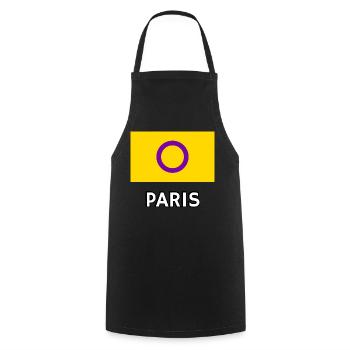 Intersex Pride Flagge Paris - Kochschürze - Schwarz - Vorne - AI Model Male 185 dark (185cm)