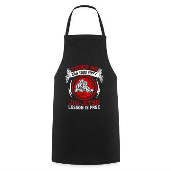 Touch me et votre premier cours de Jiu Jitsu est gratuit - Tablier de cuisine - noir - Devant - AI Model Male 185 dark (185cm)