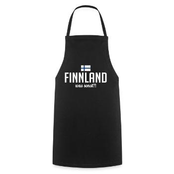 Finlande quoi d’autre dire vacances en Scandinavie - Tablier de cuisine - noir - Devant - AI Model Male 185 dark (185cm)