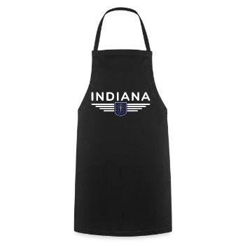 Indiana Fan T-Shirt – Show pride! - Cooking Apron - black - Front - AI Model Male 185 dark (185cm)