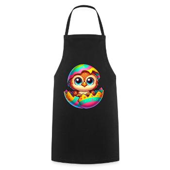 Süße Eule Osterei Cartoon Schlüpfen Bunt - Kochschürze - Schwarz - Vorne - AI Model Male 185 dark (185cm)