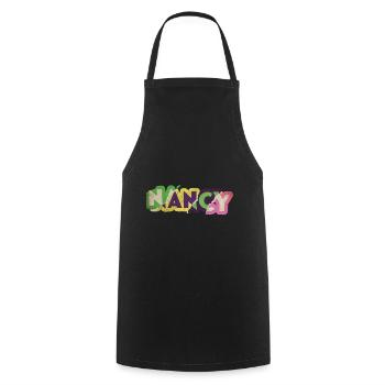 Nancy France City Skyline Font Punk Rétro - Tablier de cuisine - noir - Devant - AI Model Male 185 dark (185cm)