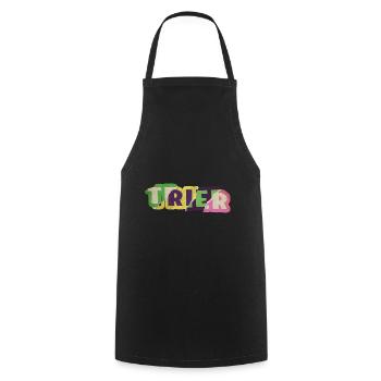 Trier Germany City Font Punk Retro - Cooking Apron - black - Front - AI Model Male 185 dark (185cm)